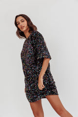 Miramar Backless Sequin Dress Black Multi