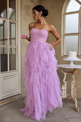 Rori Tulle Cascade Maxi Dress Orchid