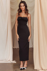 This Magic Moment Bow Bust Midi Dress Black