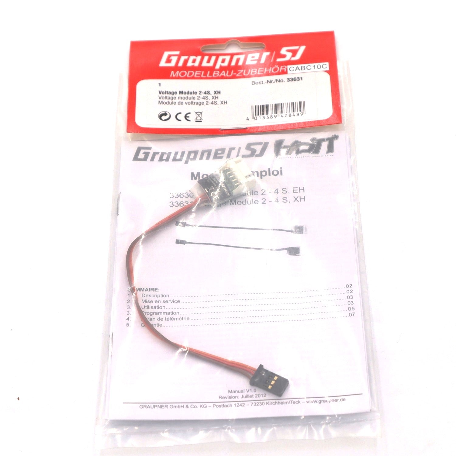 Voltage Module 2-4S XH - HoTT Telemetrie, Best.-Nr. 33631.Graupner Voltage Module

2-4S XH Voltage Sensor

HoTT telemetry voltage module

Graupner 33631

RC battery voltage monitor

RC telemetry sensor

LiPo voltage sensor

RC power module

model aircraft voltage sensor

RC airplane telemetry

RC helicopter battery monitor

multirotor voltage sensor

drone telemetry module

FPV RC voltage sensor

RC glider electronics

flight data voltage module

RC system power monitoring