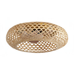 Ventilateur de Plafond SOLVIA 48cm Design Rotin Tressé Bohème avec 3 Douilles E27 Petit Ventilateur Ultrasilencieux 30dB pour Chambre et Salon Moteur DC 15W Basse Consommation Réversible Été Hiver avec Télécommande Plafonnier Naturel Wicker Weaving